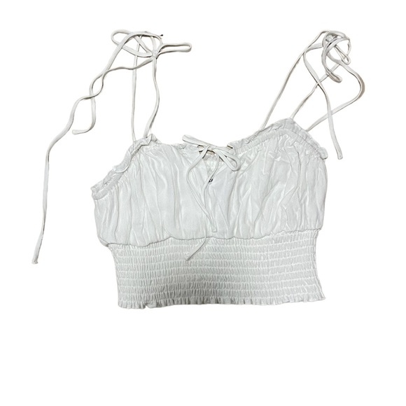 Garage Tops - White Garage cropped tank top